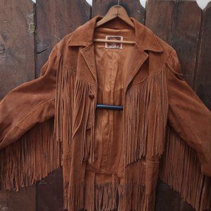 Vintage (like new) fringe suede coat
